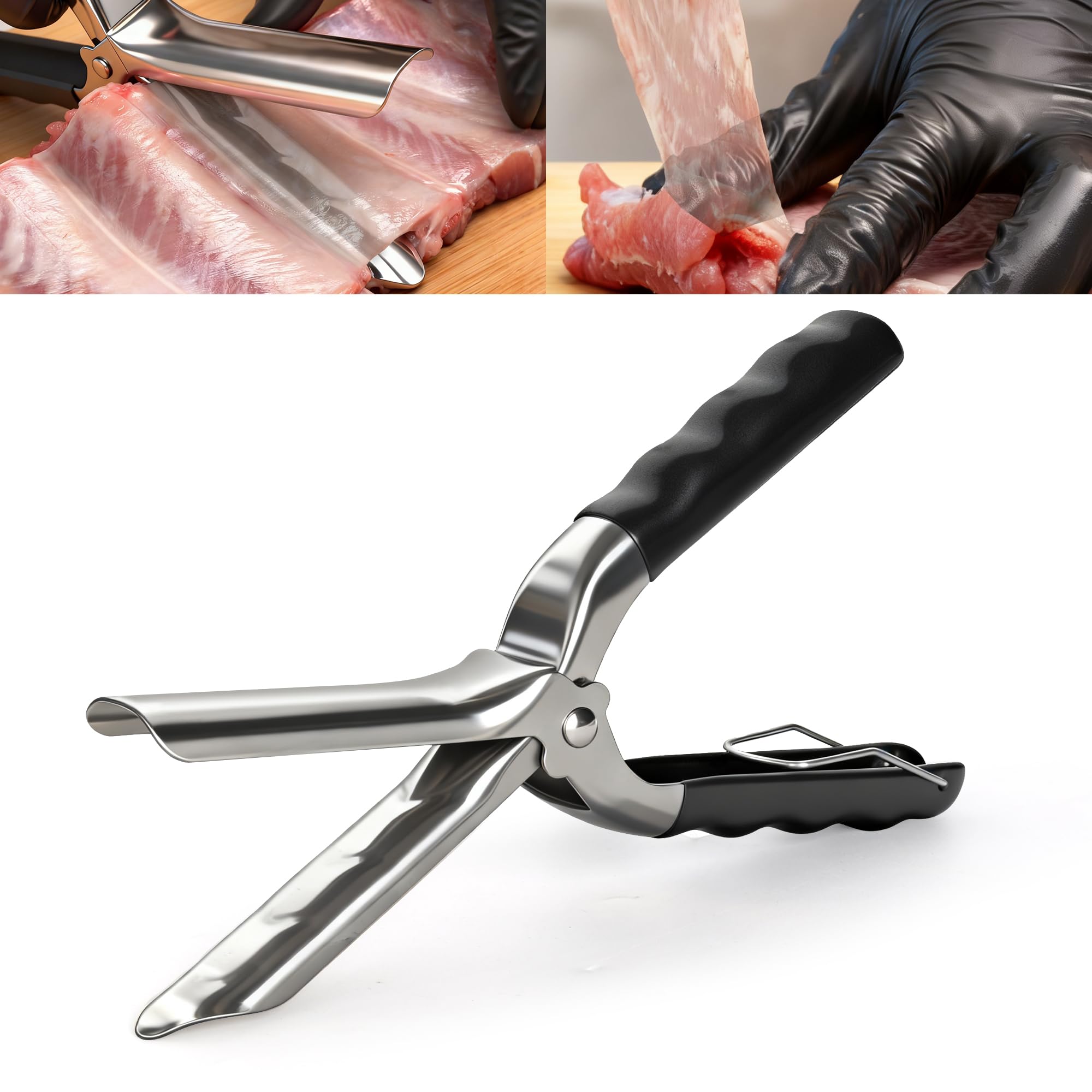UoeRing rib membrane remover tool top view shows durable 304 stainless steel