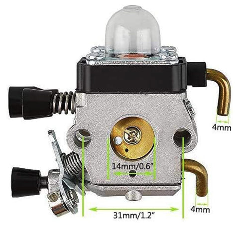 Uorimy FS38 carburetor side view showing compact design for easy installation