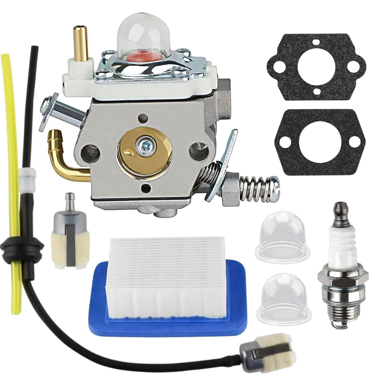 Uorimy PB580T carburetor kit contents ready for maintenance.