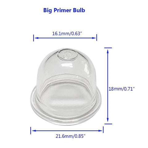 Close-up of Uorimy primer bulb showing secure fit for Echo trimmers.