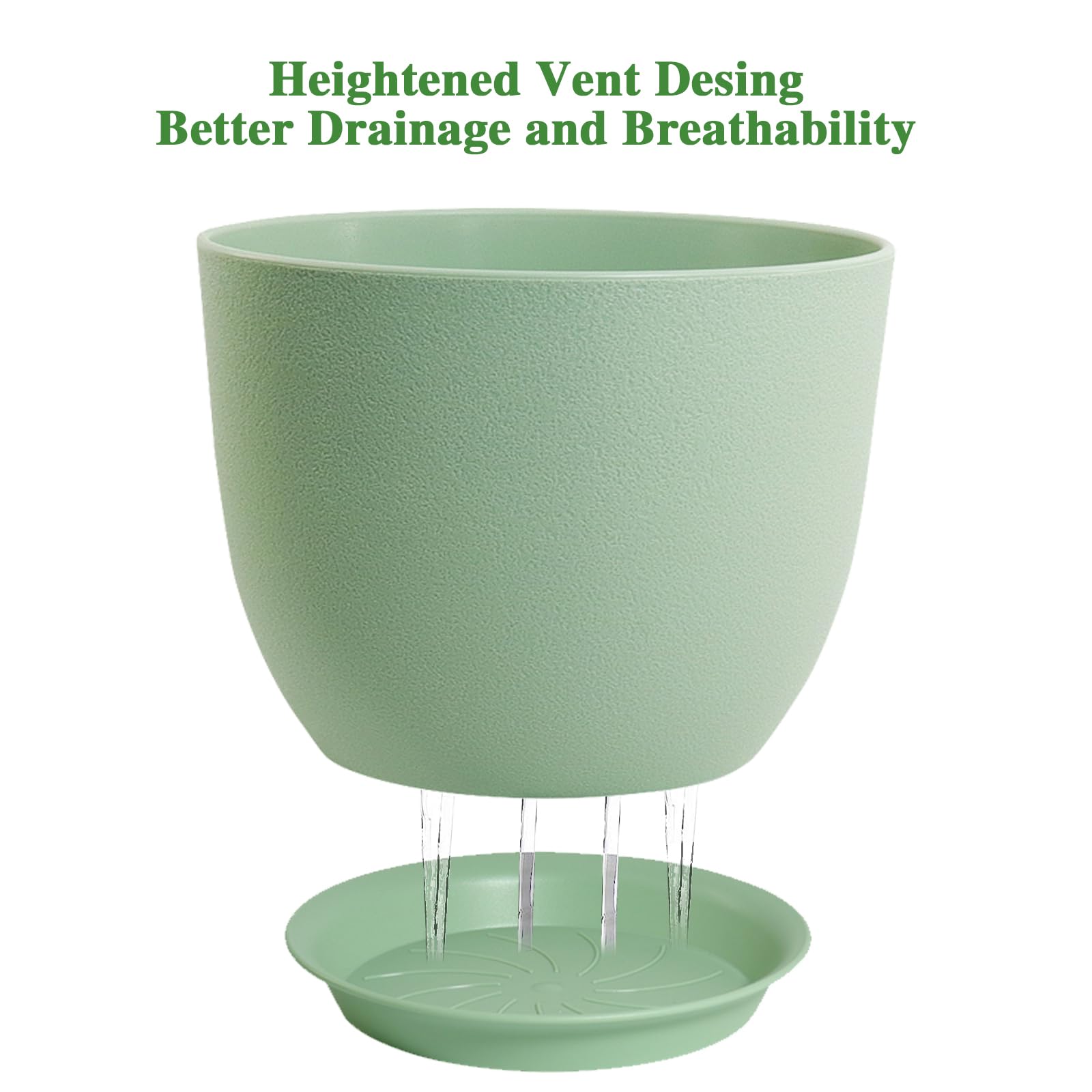 UOUZ pot with detachable saucer keeps indoor spaces clean.