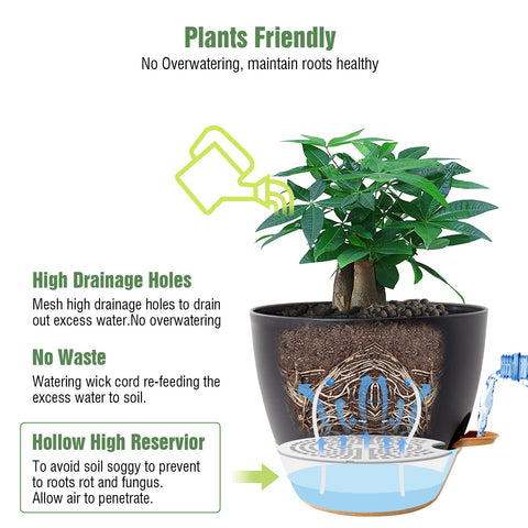 UOUZ planter's mesh drainage holes promote healthy root air circulation.