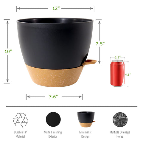 UOUZ 12-inch planter with removable feeder enables top or bottom watering.