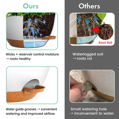 UOUZ two-pack displayed in balcony garden—versatile planters for busy plant lovers.