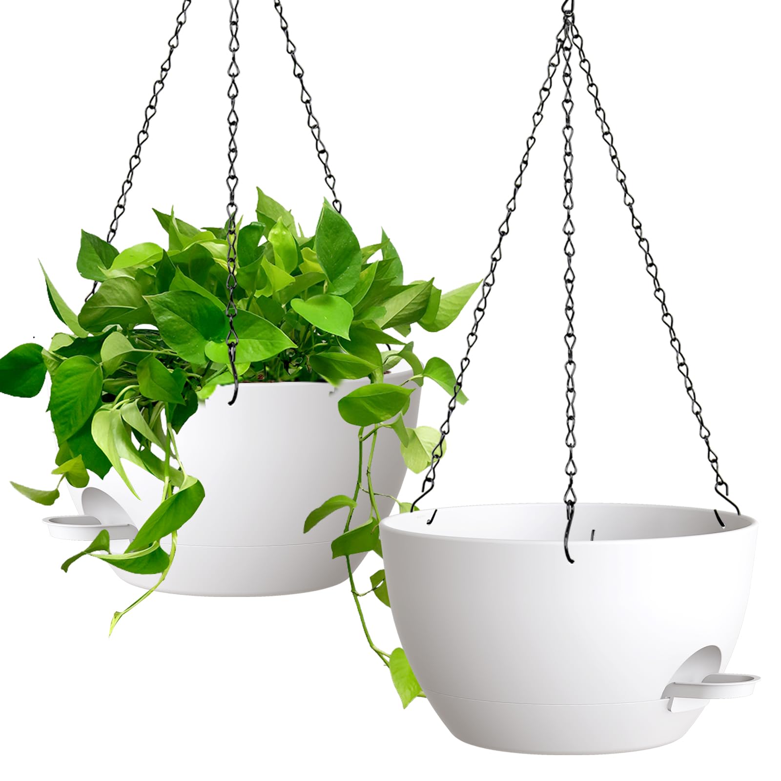 UOUZ 13-inch self-watering hanging planter in a two-pack for low-maintenance indoor plants