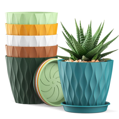 UOUZ 4-inch waffle-texture pot from the 6-pack for starting succulents indoors.