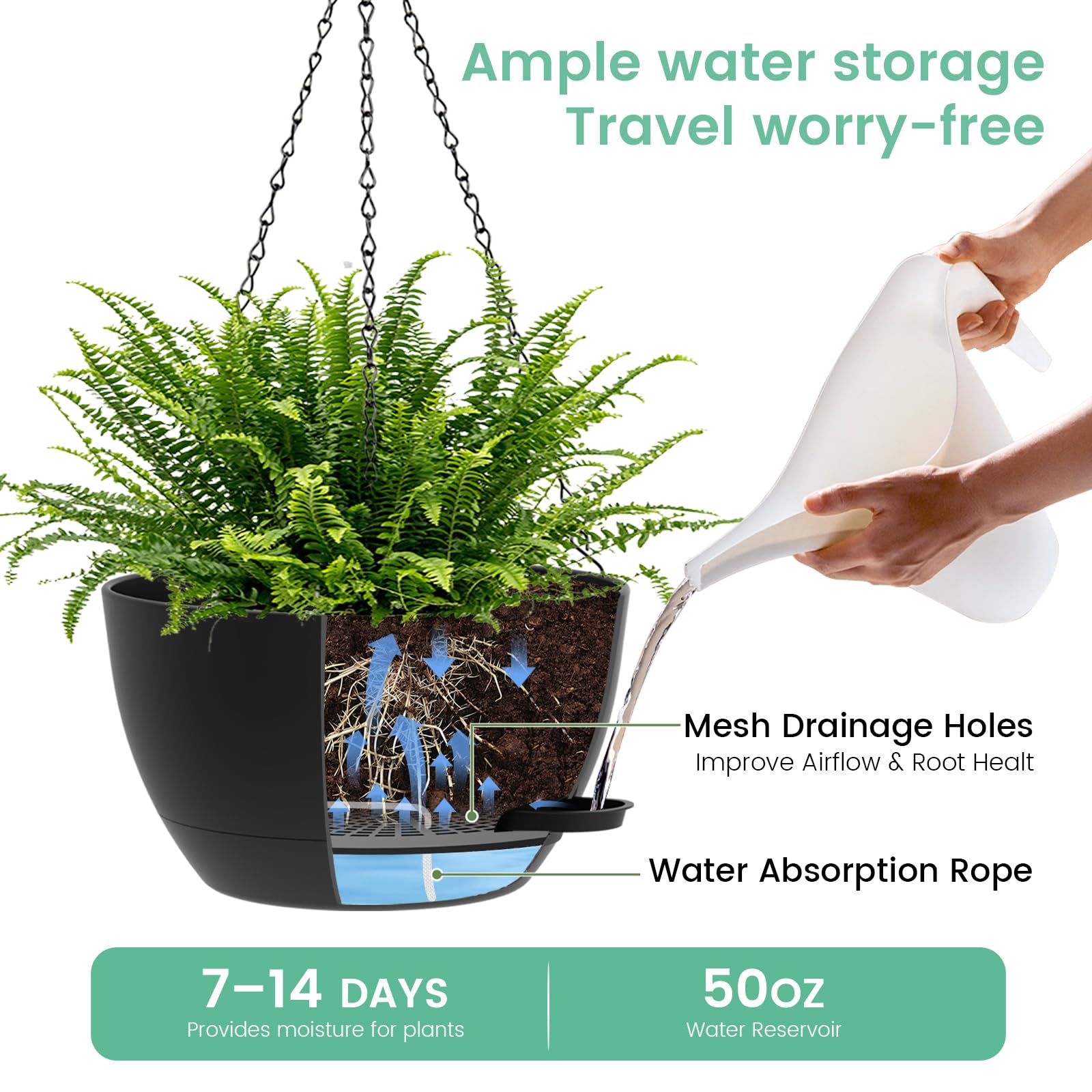 UOUZ 50 Oz removable reservoir simplifies refilling and maintenance.