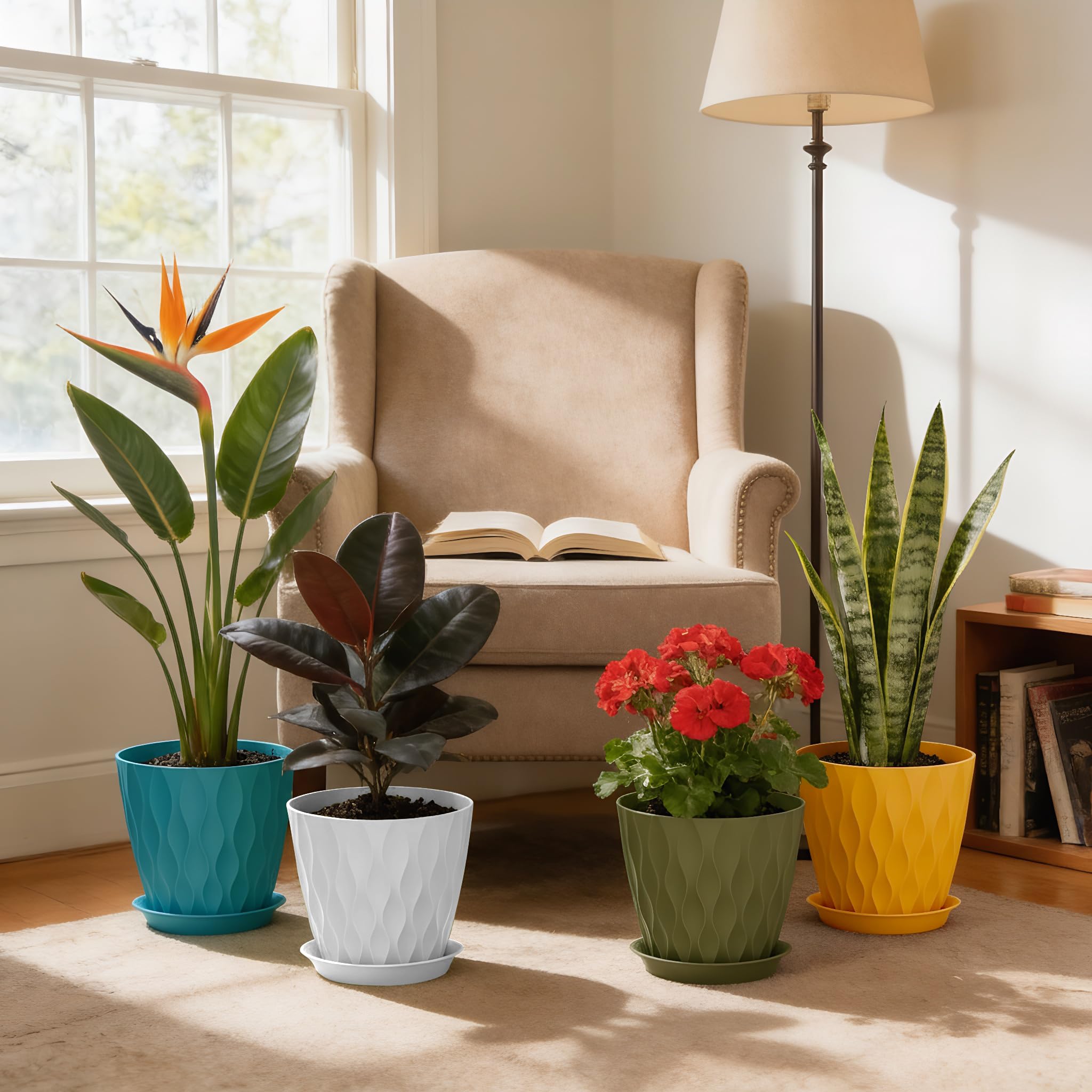 UOUZ anti-slip tray catches excess water and protects surfaces.