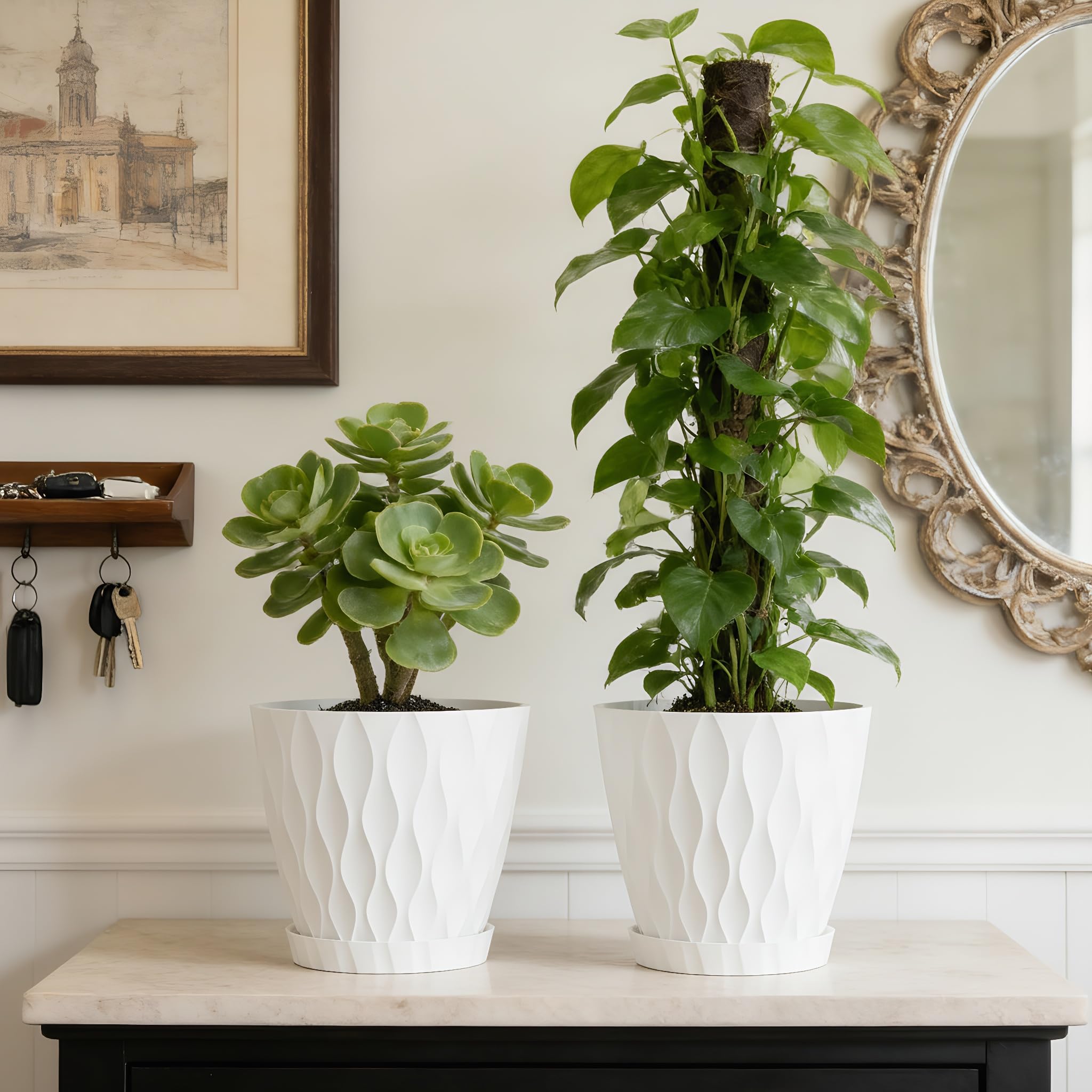 UOUZ durable plastic plant pot resists UV and cracking for lasting use