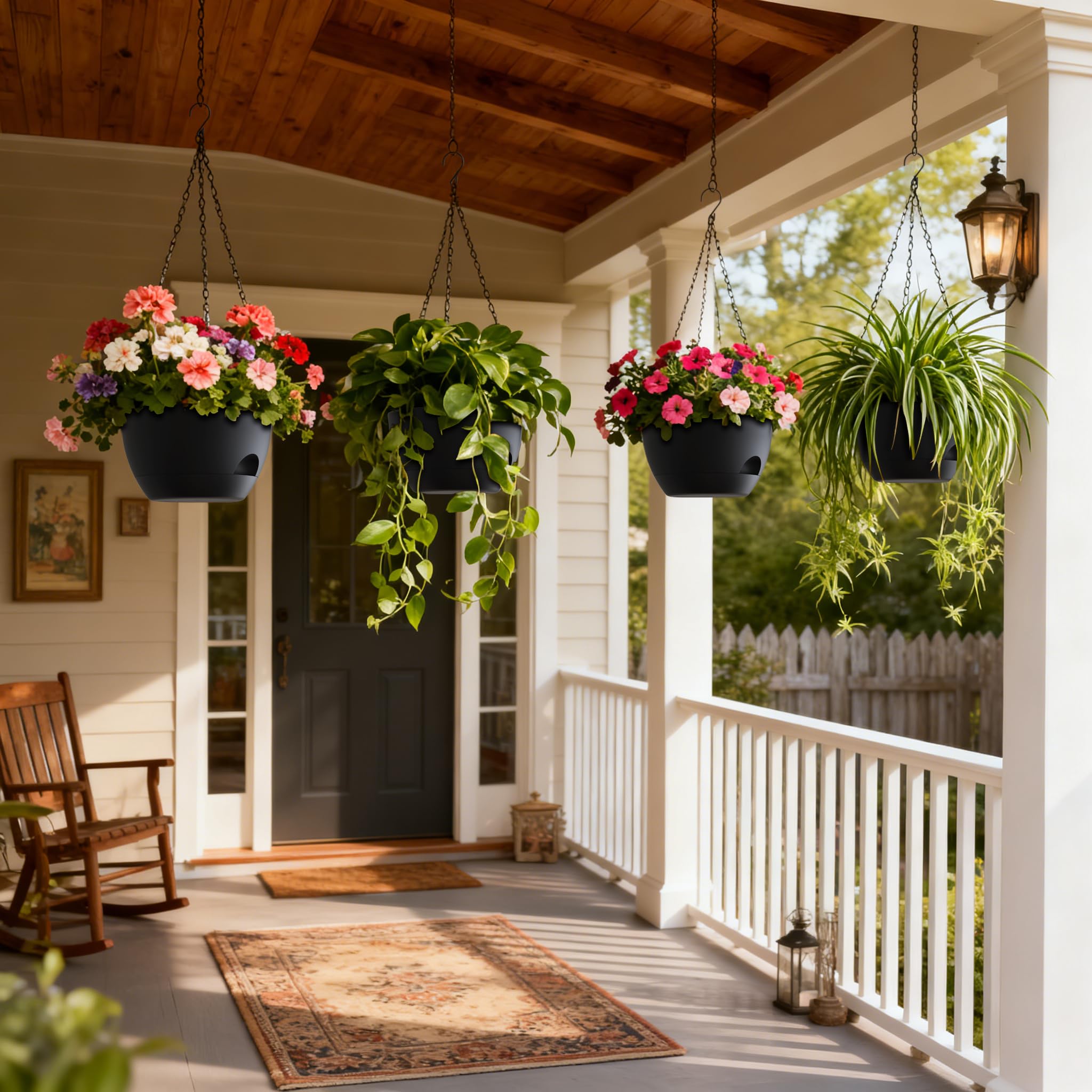 UOUZ hanging planter with metal chain for versatile indoor/outdoor use