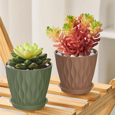 Indoor/outdoor versatility shown with a UOUZ plant pot set.