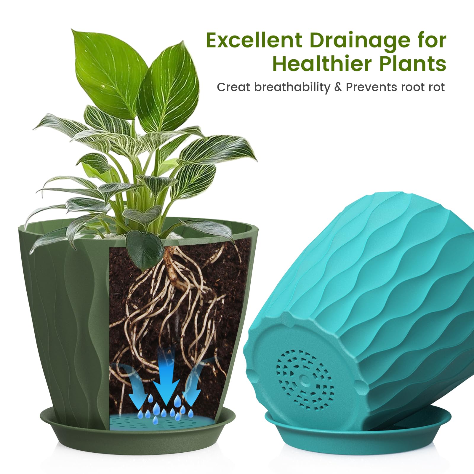 UOUZ indoor-outdoor plastic pot suited for versatile planting setups.