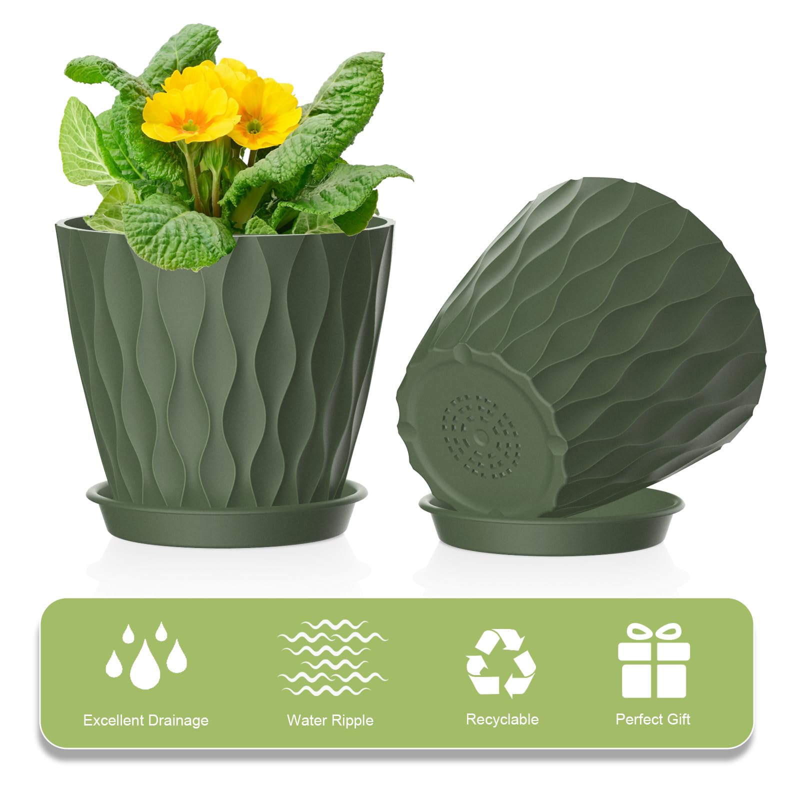UOUZ indoor-outdoor pots for flexible placement on shelves, patios, or windowsills.