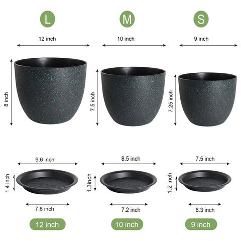 UOUZ 10-inch large modern plant pot ideal for medium greenery.