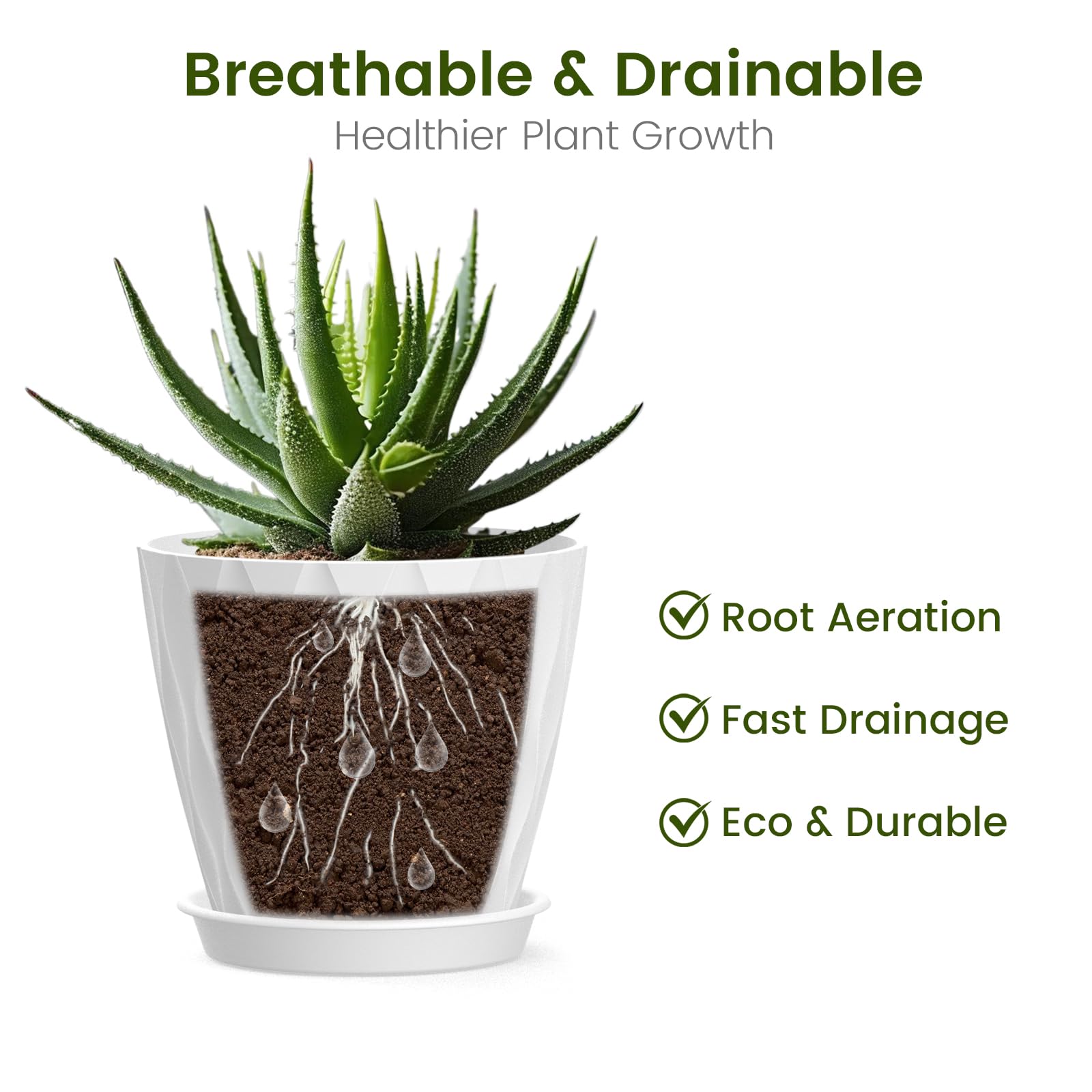 UOUZ lightweight 4-inch pot easy to move around your space.