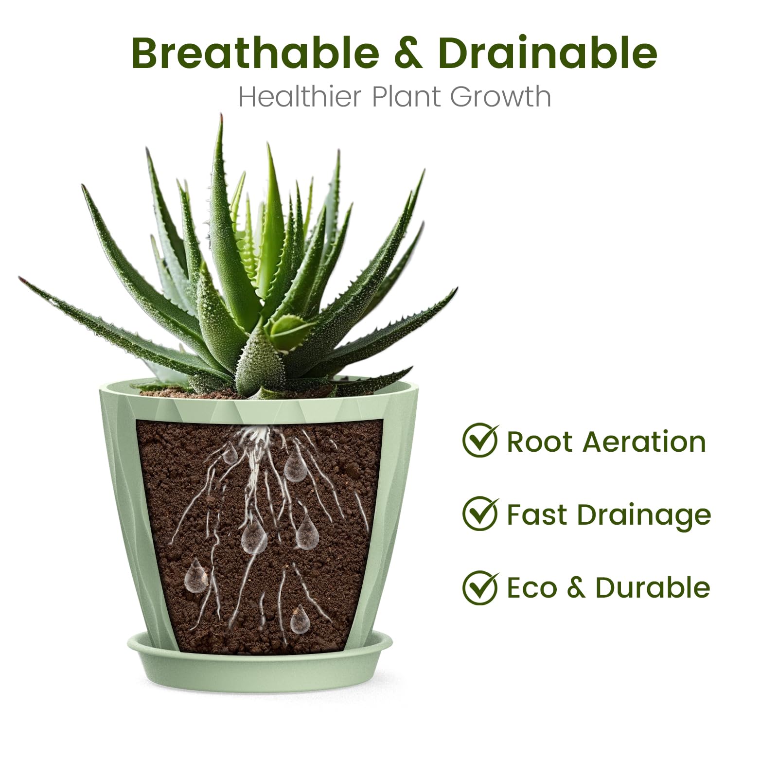 UOUZ lightweight pots easy to move on shelves and windowsills.