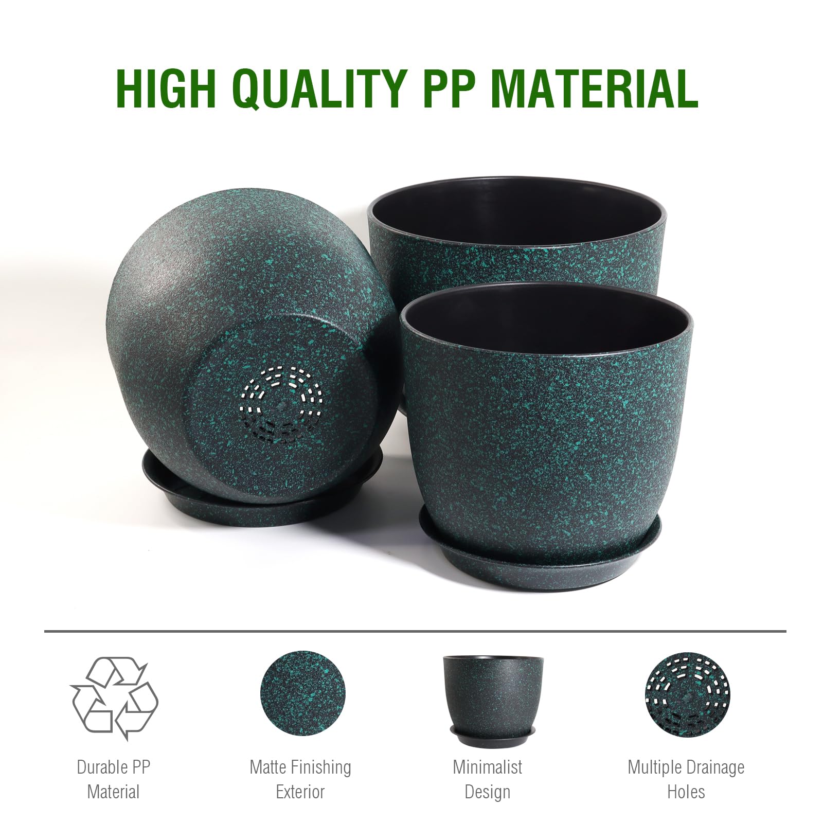 UOUZ plant pot with saucer protects surfaces from water.