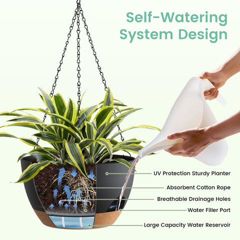 Removable slip-resistant saucer catches excess water for simple cleaning.