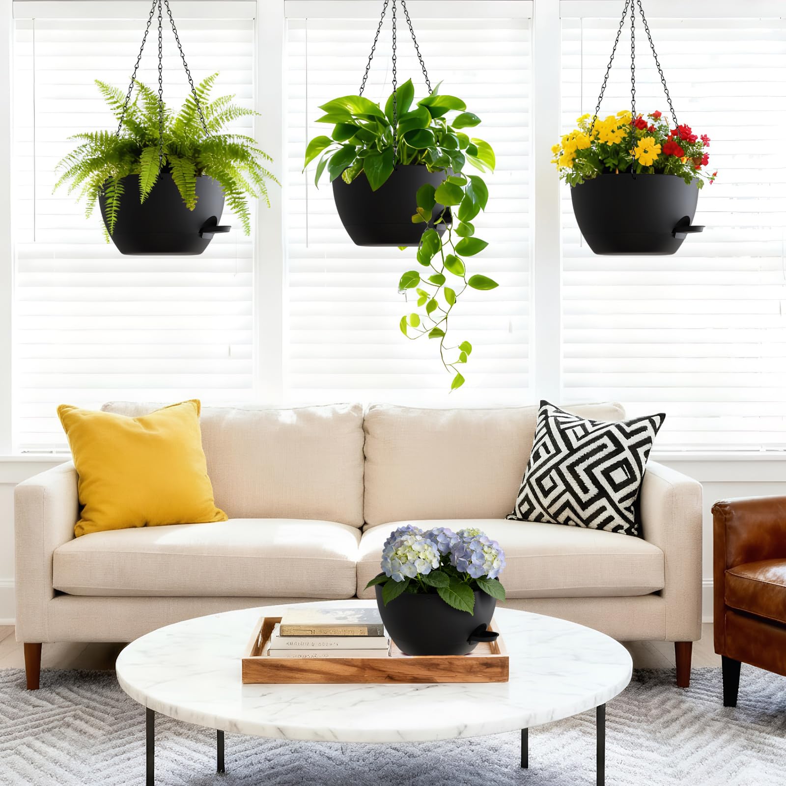 UOUZ 7-8 inch self-watering planter ideal for medium displays.