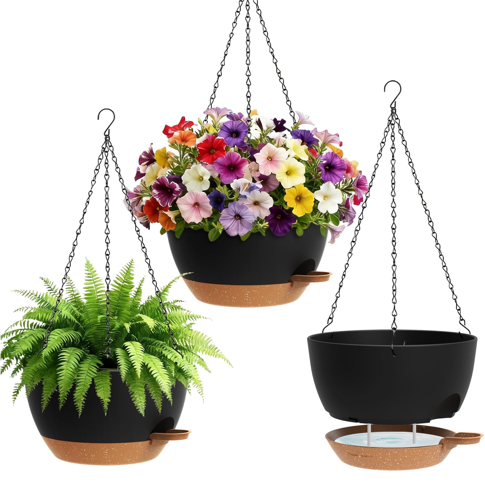 UOUZ self-watering hanging planter assembly boosts root airflow and simple setup for balconies.
