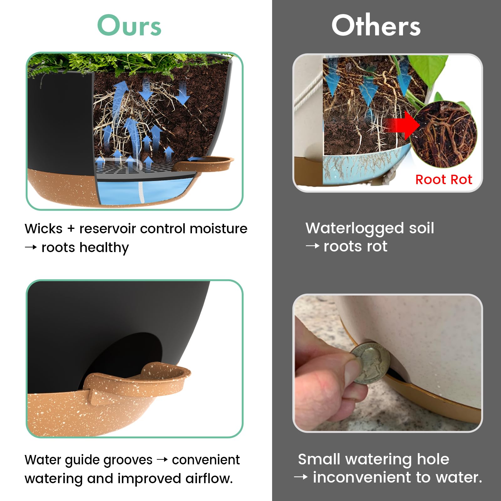 UV-resistant weatherproof plastic construction of UOUZ planter