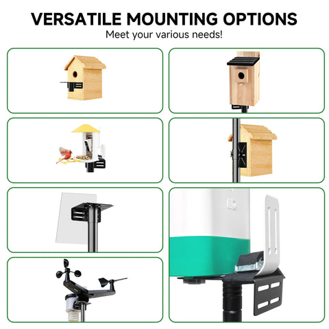 Uoveya 79-inch pole height allows flexible feeder arrangement