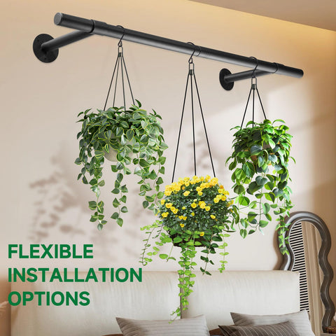 Uoveya black plant rod assembly complements modern interiors with elevated greenery.