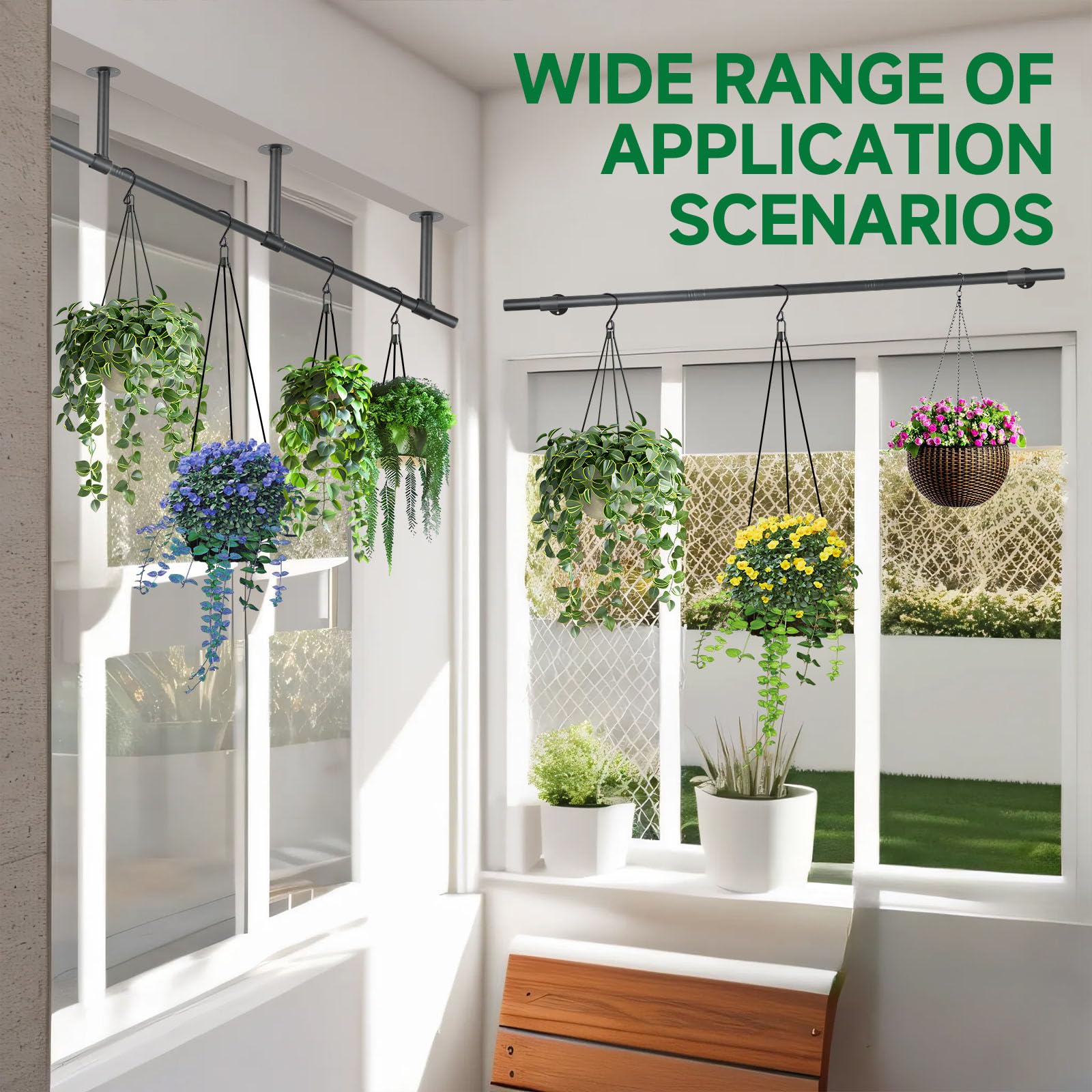 Uoveya hanging plant shelf wall mount creates versatile vertical greenery.