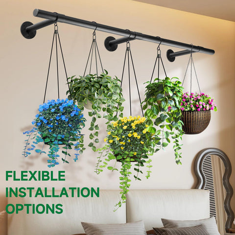 Uoveya Hanging Planters Rod balcony setup adds mood-bright greenery.