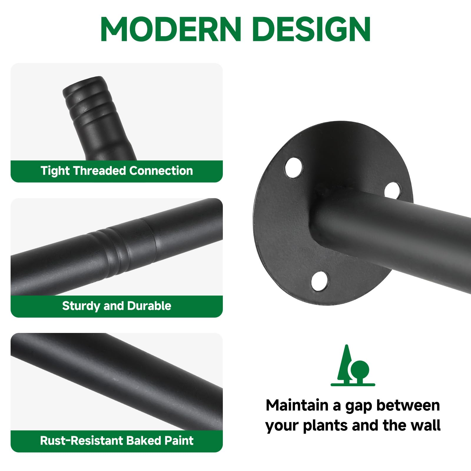 Uoveya Hanging Planters Rod ceiling mount for easy vertical display.