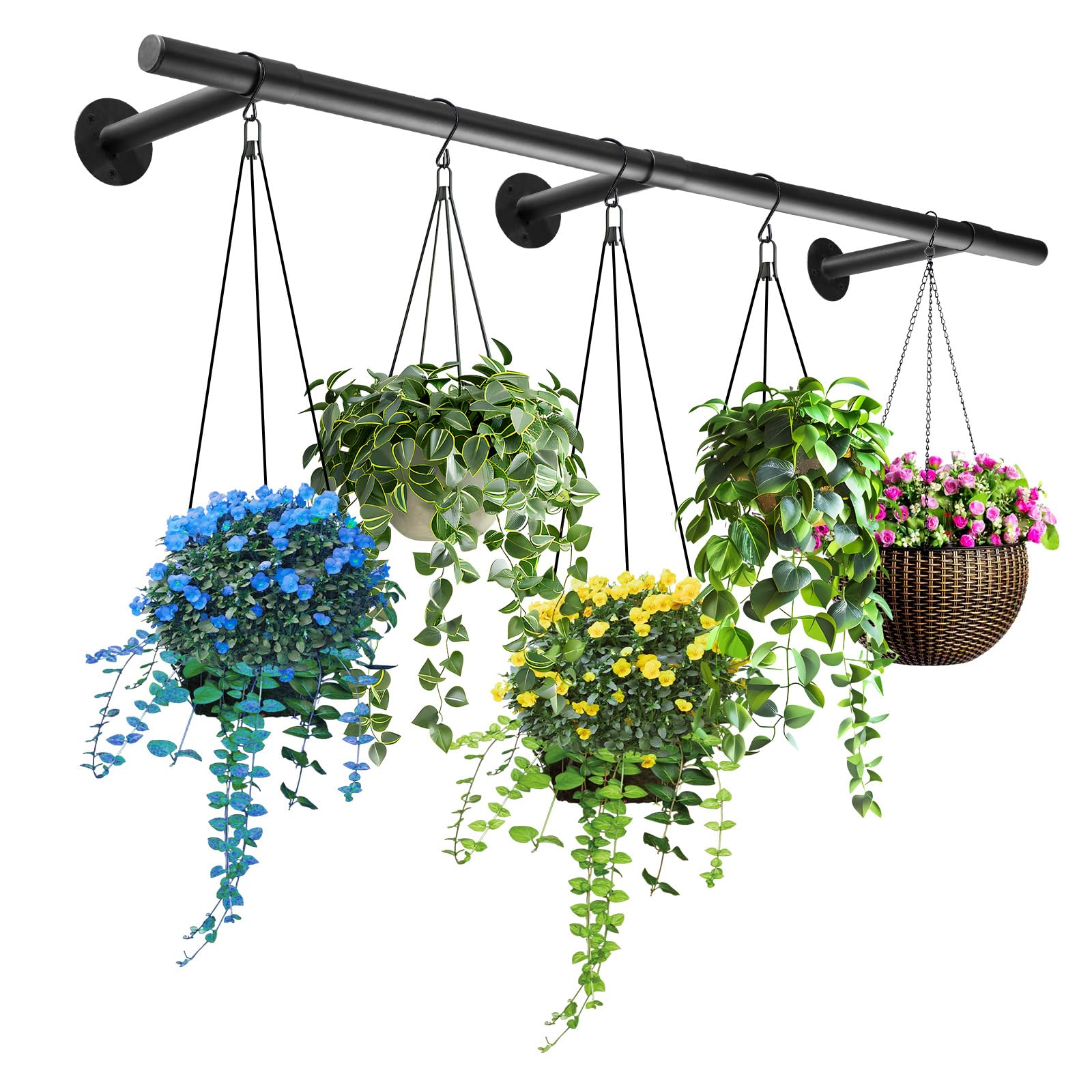 Uoveya Hanging Planters Rod window mount showcasing space-saving greenery.