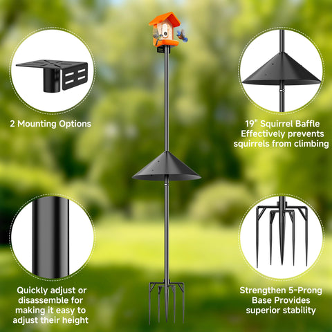 Uoveya height adjustable pole extended to 79 inches for better viewing.