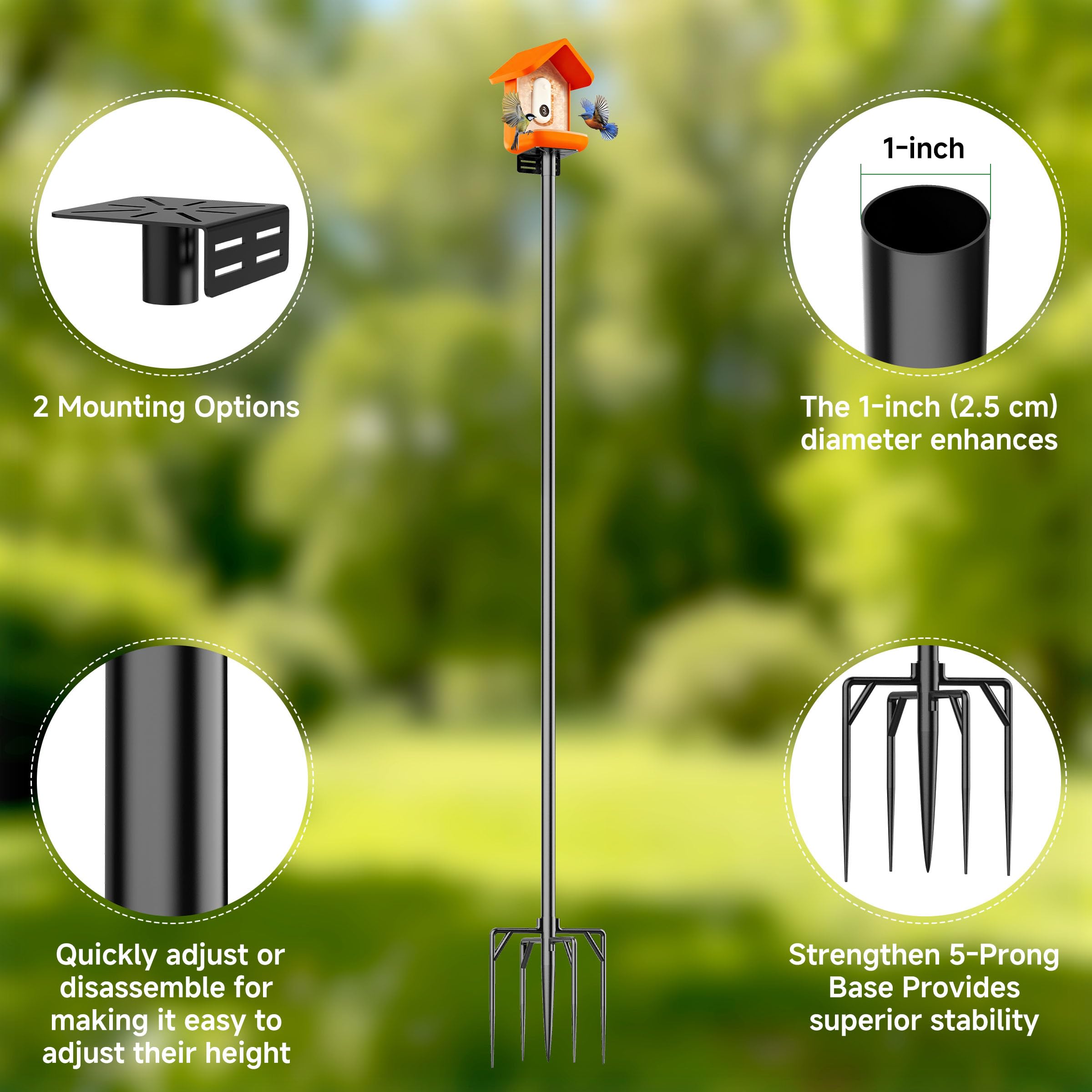 Uoveya height adjustable pole allowing custom viewing height