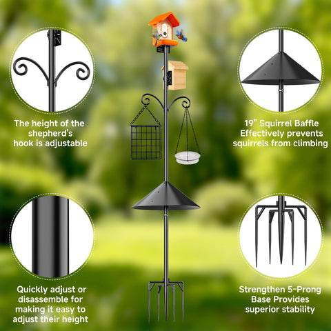 Uoveya shepherd hook offers adjustable mounting for varied feeders