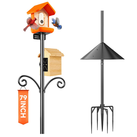 Uoveya smart bird feeder pole stand showing a versatile outdoor setup for attracting birds