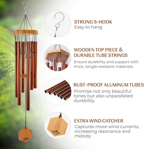 UpBlend Outdoors bereavement gift wind chime honors memories with gentle tones