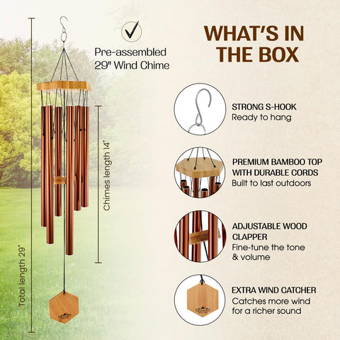 UpBlend Outdoors memorial gift wind chime suitable for remembrance spaces