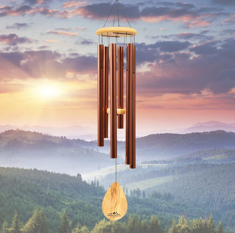 UpBlend Outdoors red deep tone wind chime in a 29 in size adds calming resonance to outdoor spaces