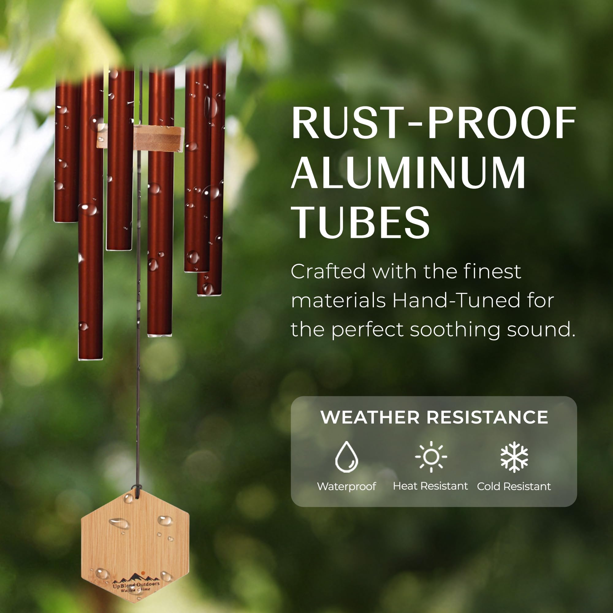 UpBlend Outdoors sympathy gift wind chime for bereavement remembrance