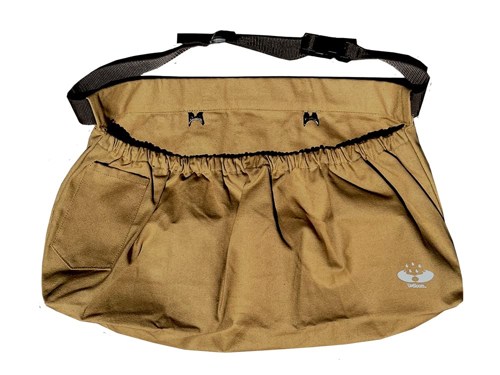 UpBloom harvest waist apron with front pockets for quick tool access during berry picking.