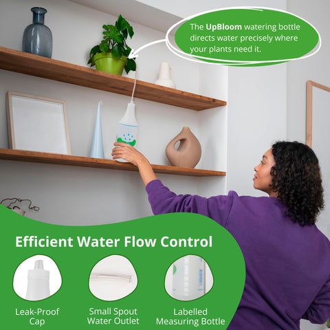 UpBloom long-neck design helps reach tight spots without bending.