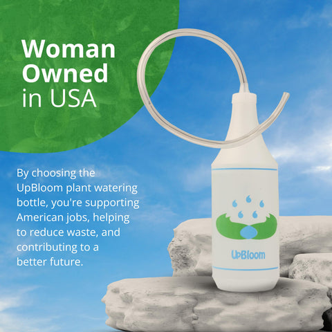 UpBloom portable, spill-free watering solution for indoor or outdoor plants.