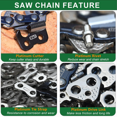 UPFOREST 18-inch chain compatible with Echo CS370/CS400 for steady performance.