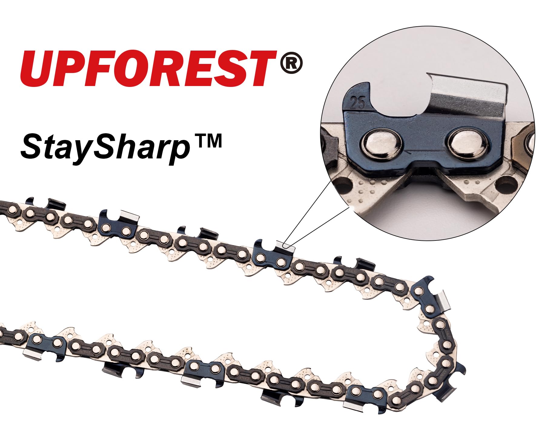 UPFOREST 18-inch chain for Greenworks 80V models delivering smooth operation.