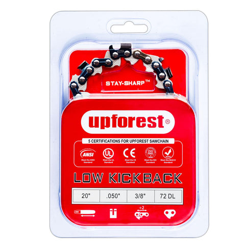 UPFOREST 20-inch chain with 3/8 pitch for strong cutting performance.