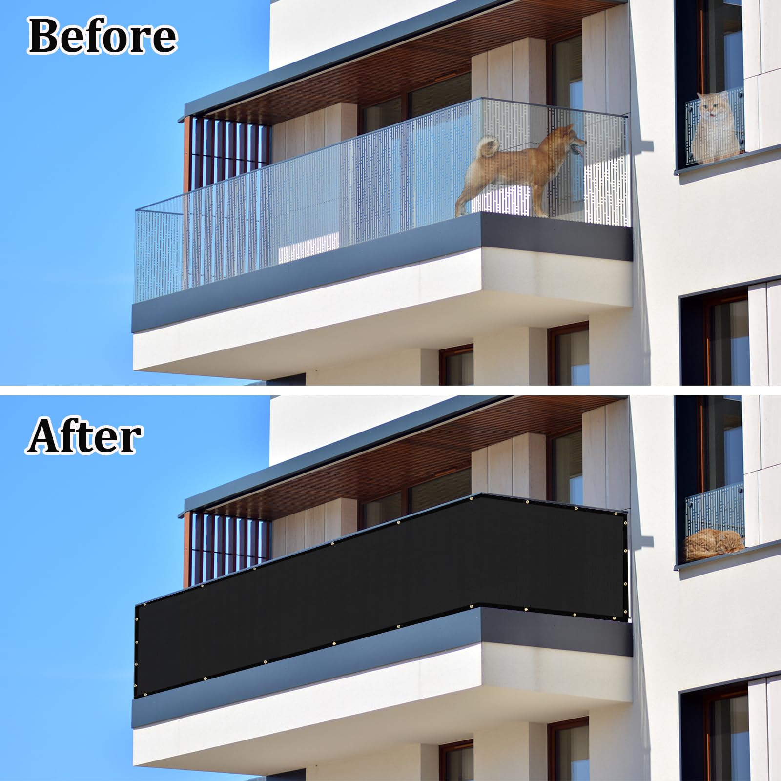 UPGRADE fence privacy screen brass grommets closeup highlights reinforced edges and rust resistance.