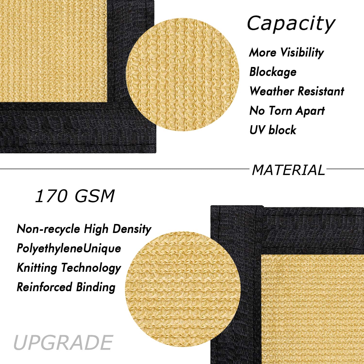 UPGRADE privacy screen features heavy-duty brass grommets for durable installation.