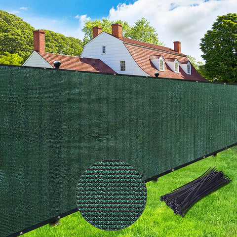 UPGRADE Privacy Screen Fence 4x50 in dark green for reliable backyard privacy.