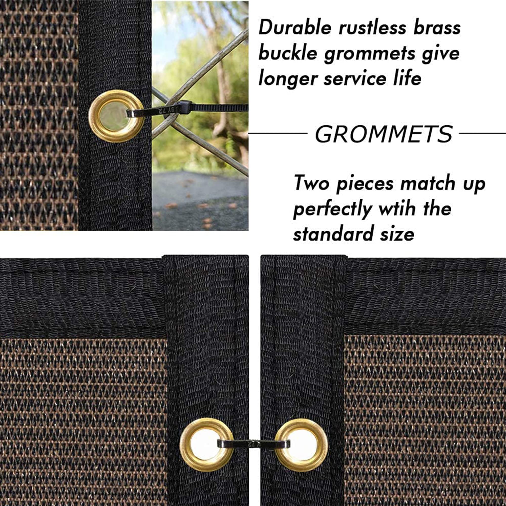 UPGRADE reinforced edges privacy screen with brass grommets for long-lasting use