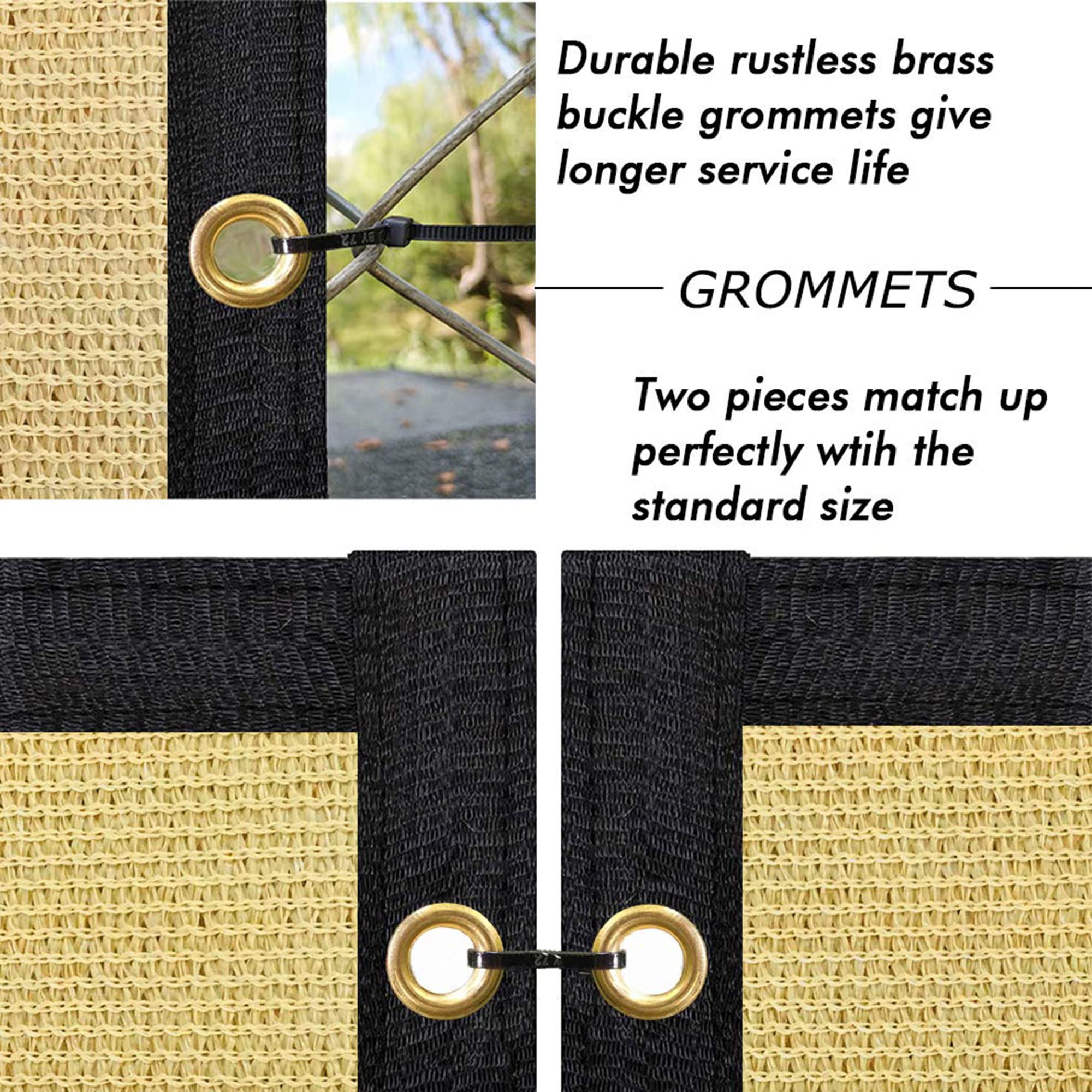 UPGRADE privacy screen has reinforced edges to resist tearing.